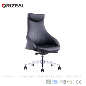 Prix ​​de chaise de bureau d&#39;usine de Orizeal Chine, chaise de bureau ergonomique, chaise de bureau de direction pivotante en cuir (OZ-OCL012A)